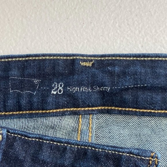 Levi's High Rise Skinny Jeans, Indigo Dark Rinse, sz 28, EUC - Picture 6 of 7